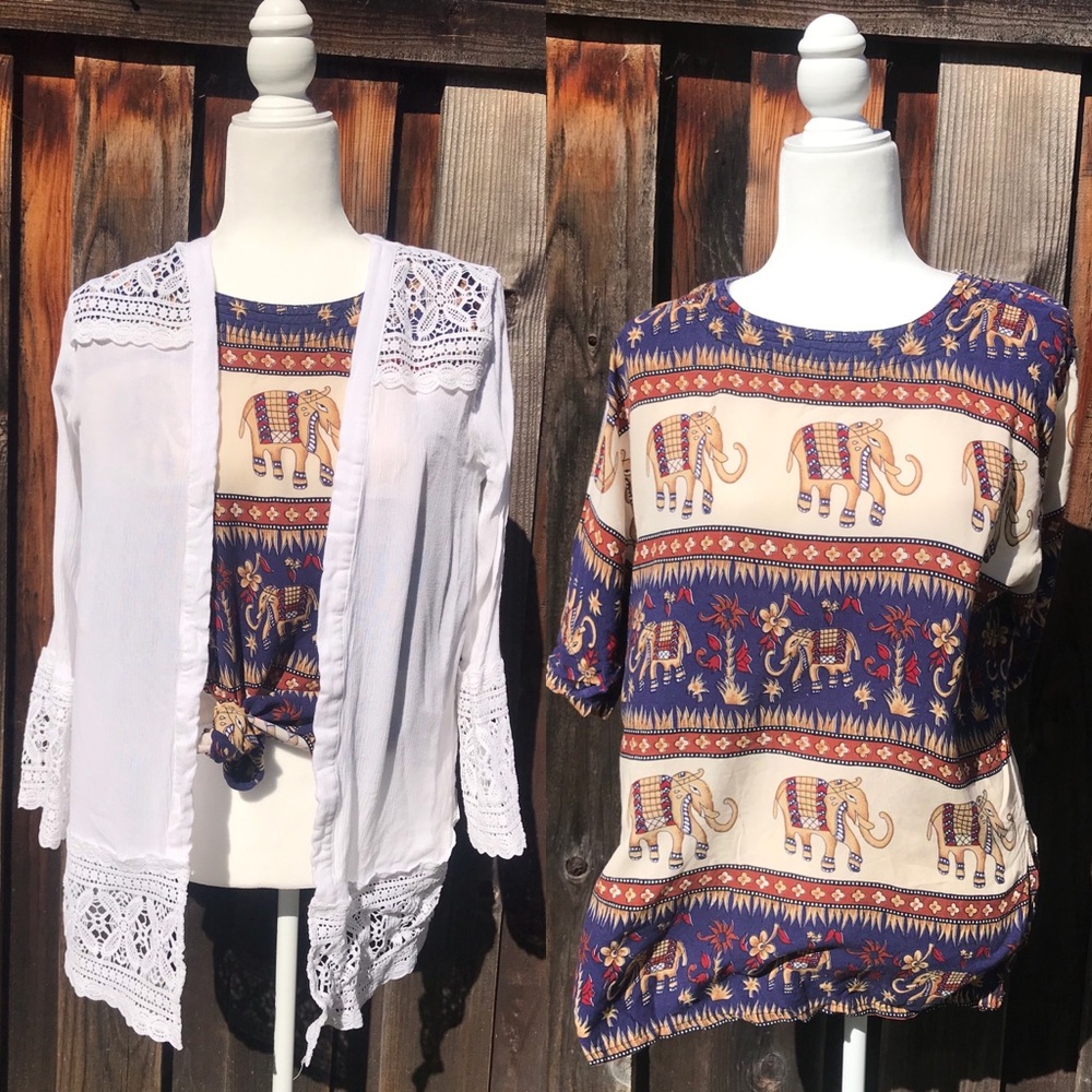 Boho Style Cardigan & Blouse